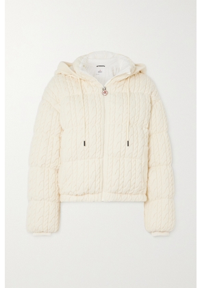 Perfect Moment - Kate Hooded Cable-knit Merino Wool Down Ski Jacket - White - x small,small,medium,large