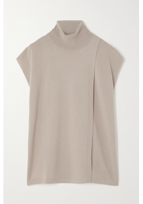 Arch4 - Gstaad Layered Cashmere Turtleneck Poncho - Brown - One size