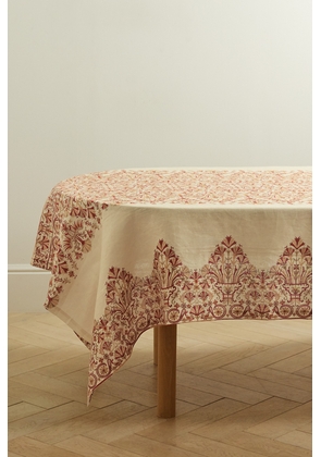 Cabana - Creta Printed Linen Tablecloth - Neutrals - One size