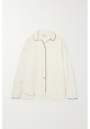 Sleeper - + Net Sustain Pastelle Satin-cloqué Pajama Shirt - White - XXS/XS,S/M,L/XL