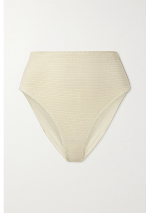 TOTEME - Recycled-seersucker Bikini Briefs - Cream - xx small,x small,small,medium,large