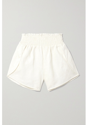 Johanna Ortiz - + Net Sustain Shanga Shirred Organic Linen Shorts - Ecru - US0,US2,US4,US6,US8,US10,US12