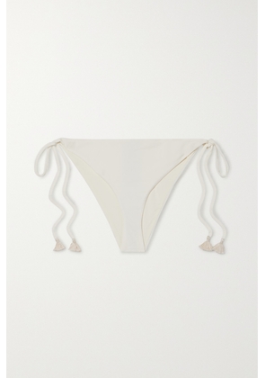 Johanna Ortiz - + Net Sustain Sullen Tasseled Bikini Briefs - Ecru - x small,small,medium,large,x large