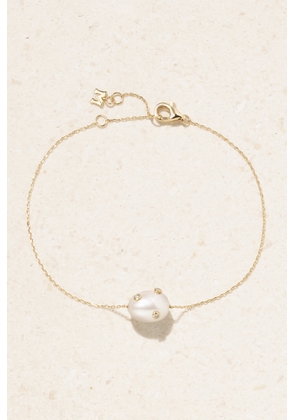 Mateo - 14-karat Gold, Pearl And Diamond Bracelet - Off-white - One size