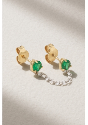 Roxanne First - 14-karat Gold, Emerald And Diamond Single Earring - Green - One size