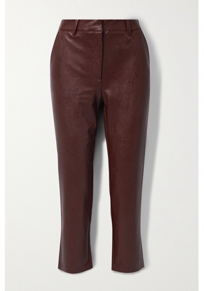 Commando - Cropped Faux Leather Straight-leg Pants - Burgundy - x small,small,medium,large,x large