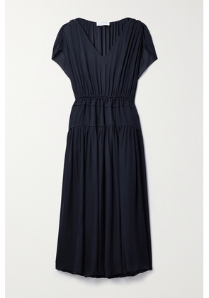 La Ligne - Natalie Gathered Silk-chiffon Midi Dress - Blue - x small,small,medium,large,x large