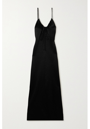 Proenza Schouler White Label - Harper Open-back Gathered Satin-crepe Maxi Dress - Black - US0,US2,US4,US6,US8,US10,US12