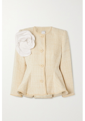 Huishan Zhang - Agar Appliquéd Tweed Jacket - Off-white - UK 6,UK 8,UK 10,UK 12,UK 14,UK 16