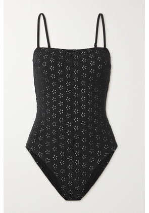 Peony - + Net Sustain Recycled-broderie Anglaise Swimsuit - Black - x small,small,medium,large,x large