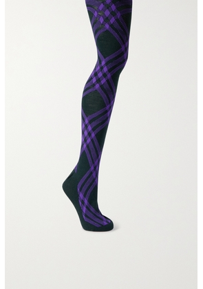 Burberry - Wool-blend Jacquard Tights - Purple - S,M,L
