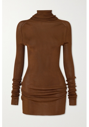 Victoria Beckham - Ribbed-knit Turtleneck Top - Brown - x small,small,medium,large,x large