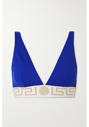 Versace - Vita Jacquard-trimmed Bikini Top - Blue - 1,2,3,4,5
