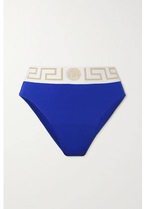 Versace - Vita Jacquard-trimmed Bikini Briefs - Blue - 1,2,3,4,5