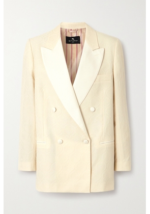 Etro - Double-breasted Cotton And Wool-blend Jacquard Blazer - Ivory - IT38,IT40,IT42,IT44,IT46