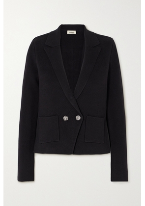 L'AGENCE - Sofia Button-embellished Knitted Blazer - Black - x small,small,medium,large,x large,xx large