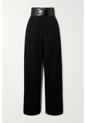 Alaïa - Archetypes Belted Wool-blend Gabardine Wide-leg Pants - Black - FR34,FR36,FR38,FR40,FR42,FR44,FR46
