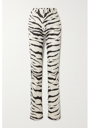 Alaïa - Archetypes Zebra-print High-rise Straight-leg Jeans - White - FR34,FR36,FR38,FR40,FR42,FR44,FR46