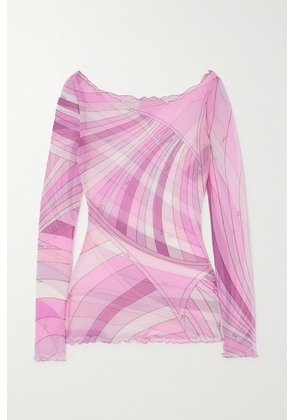 PUCCI - Printed Tulle Top - Pink - IT38,IT40,IT42,IT44,IT46,IT48