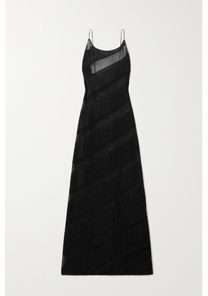 Oséree - Lumière Twist Metallic Stretch-knit And Tulle Maxi Dress - Black - small,medium,large,x large