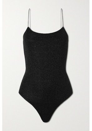 Oséree - Lumière Backless Metallic Swimsuit - Black - small,medium,large,x large