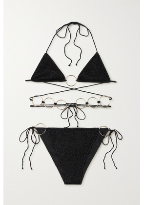 Oséree - Lumière Metallic Bikini - Black - small,medium,large,x large