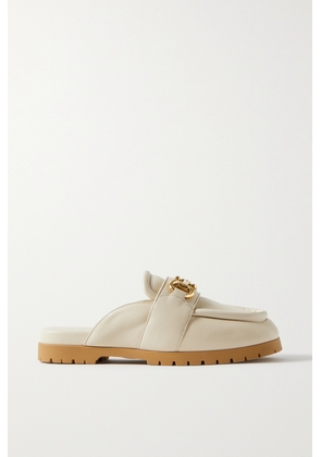 Gucci - Airel Horsebit-detailed Leather Slippers - Ivory - IT36,IT37,IT37.5,IT38,IT38.5,IT39,IT39.5,IT40,IT41