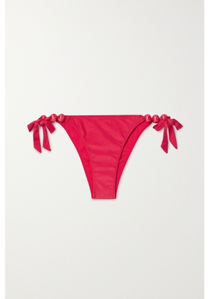 Cult Gaia - Euphrasia Embellished Bikini Briefs - Red - xx small,x small,small,medium,large,x large