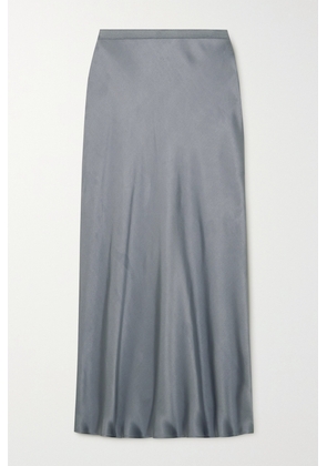 Anine Bing - Bar Silk-satin Midi Skirt - Gray - x small,small,medium,large