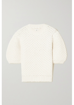 Anine Bing - Brittany Merino Wool-blend Crochet Sweater - White - x small,small,medium,large