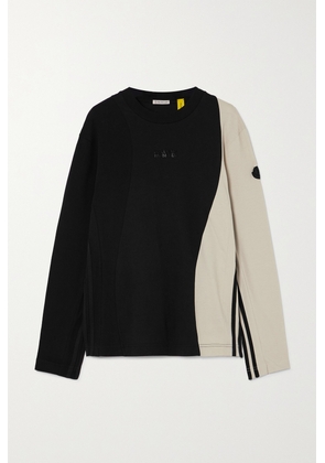 Moncler Genius - + Adidas Originals Striped Two-tone Cotton-jersey Top - Black - x small,small,medium