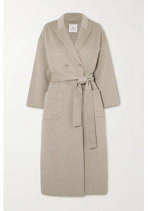 Anine Bing - Dylan Double-breasted Belted Wool And Cashmere-blend Coat - Gray - x small,small,medium,large,x large