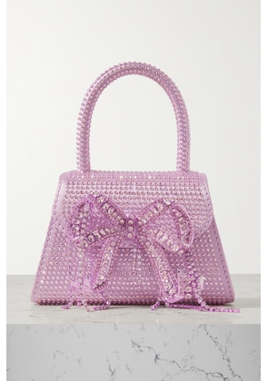 Self-Portrait - The Micro Bow Mini Crystal-embellished Silk Tote - Pink - One size