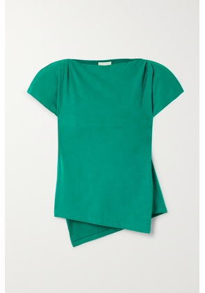 Isabel Marant - Sebani Asymmetric Cotton-jersey T-shirt - Green - x small,small,medium,large,x large