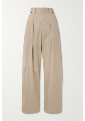 Isabel Marant - Lenadi Pleated Cotton-canvas Wide-leg Pants - Neutrals - FR34,FR36,FR38,FR40,FR42,FR44