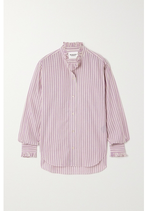 Marant Étoile - Saoli Ruffled Striped Cotton-poplin Shirt - Purple - FR34,FR36,FR38,FR40,FR42,FR44
