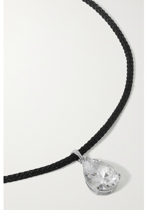 Roxanne Assoulin - The Black Tie Silver-tone, Cord And Cubic Zirconia Necklace - One size