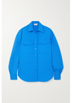 Alexander McQueen - Paneled Grain De Poudre Wool Shirt - Blue - IT36,IT38,IT40,IT42,IT44,IT46
