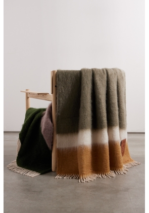 Loewe - Striped Mohair And Wool-blend Blanket - Multi - One size