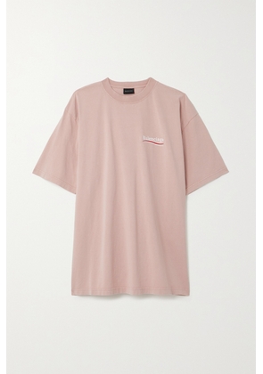 Balenciaga - Oversized Embroidered Cotton-jersey T-shirt - Pink - XS,S,M,L