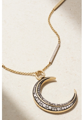 Lucy Delius - The Diamond Muff Cresent Moon Rhodium-plated 14-karat Gold Diamond Necklace - One size