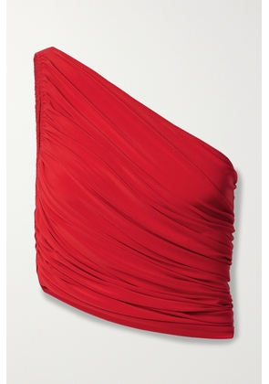 Norma Kamali - Diana One-shoulder Ruched Bikini Top - Red - x small,small,medium,large,x large