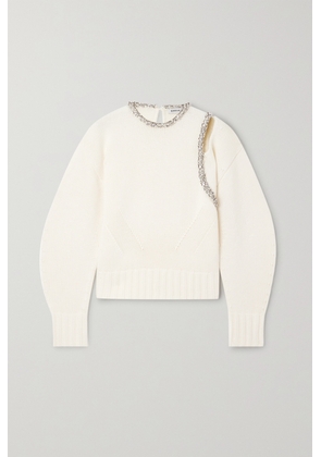 SIMKHAI - Monroe Embellished Cotton-blend Sweater - Ivory - x small,small,medium,large,x large
