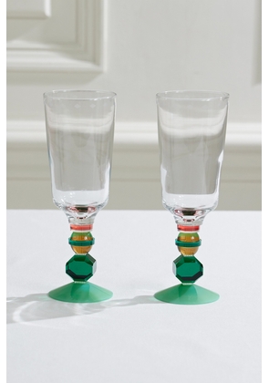 Reflections Copenhagen - Mayfair Set Of Two Crystal Glasses - Green - One size