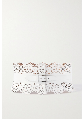 Alaïa - Laser-cut Leather Waist Belt - White - 60,65,70,75,80,85