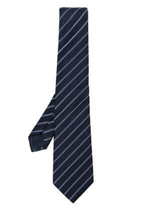 Giorgio Armani diagonal-stripe silk-blend tie - Blue