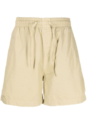 YMC drawstring-waist organic-cotton shorts - Yellow