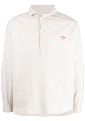 Danton logo-patch cotton shirt - Neutrals