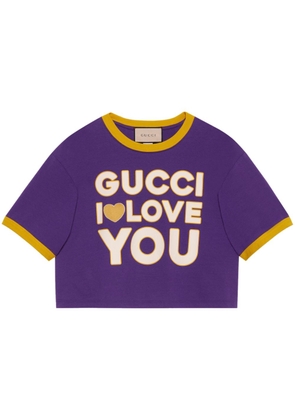 Gucci logo-print cotton T-shirt - Purple