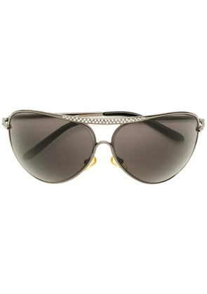 Valentino Garavani Pre-Owned crystal-embellished pilot sunglasses - Black